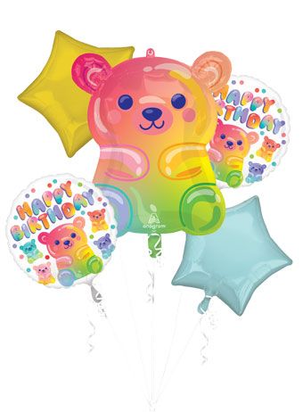 Gummy Bear Birthday Foil Balloon Bouquet Kit