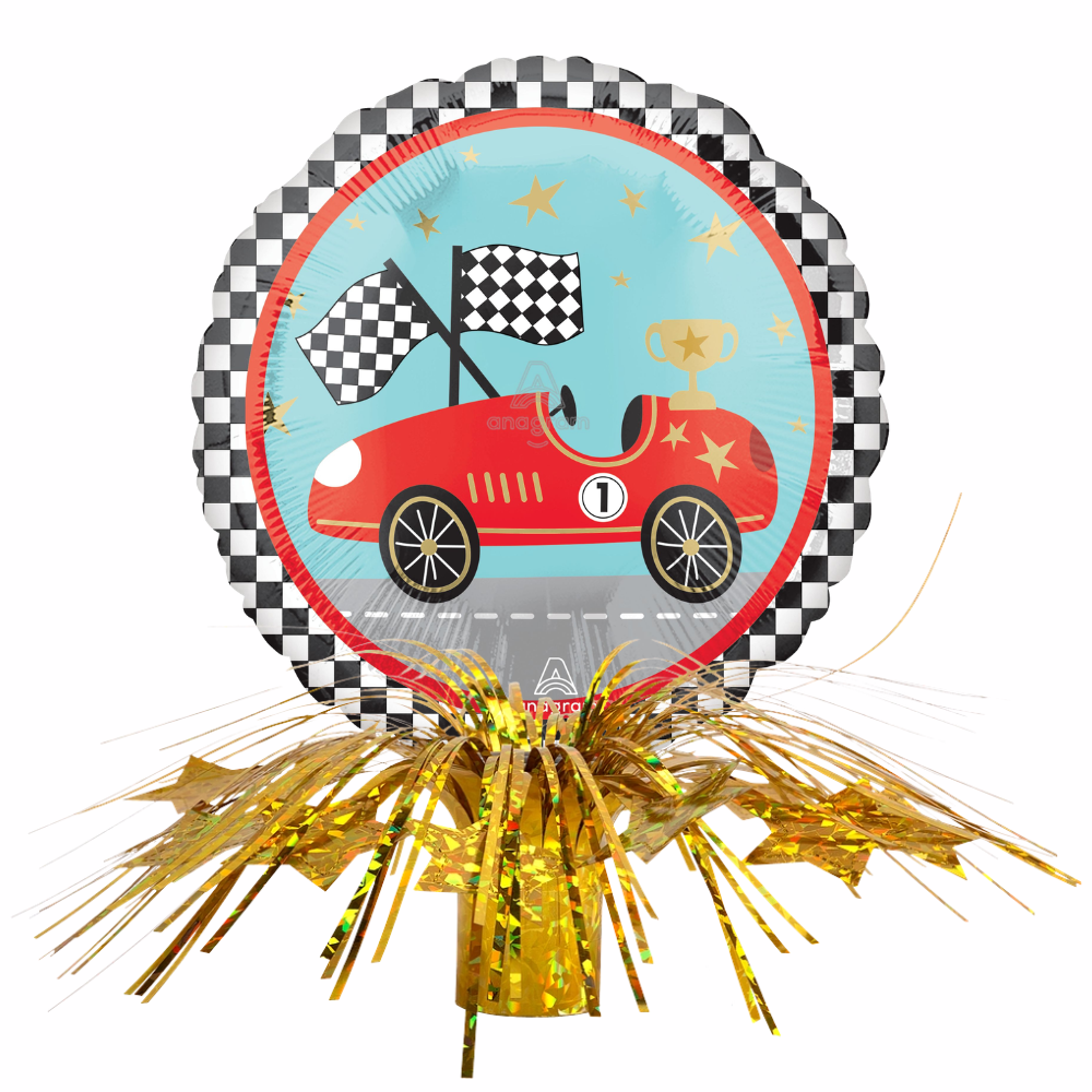 Vintage Race Car Fringe Centerpiece