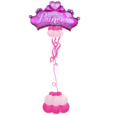Happy Birthday Princess Gem Crown Floating Column