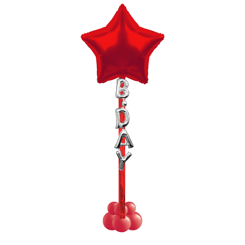 Red Star Bday Floating Column