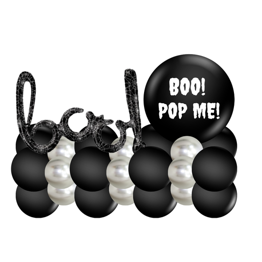 Classic Black Boo-Loon Boo Basket Marquee Balloon with Candy Inside