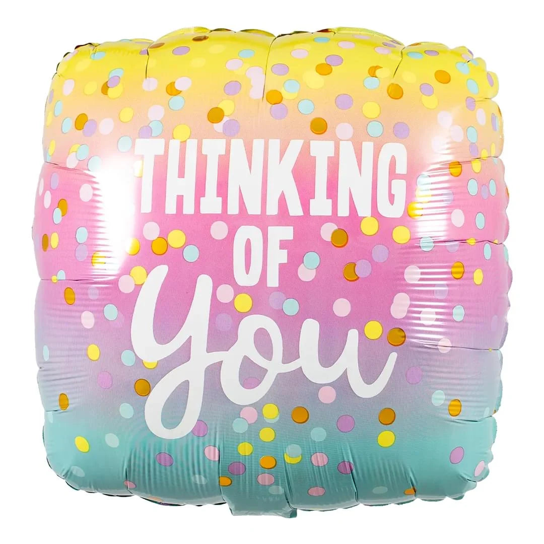 Thinking of You Pastel Dots Foil Balloon
