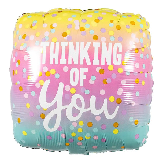 Thinking of You Pastel Dots Foil Balloon