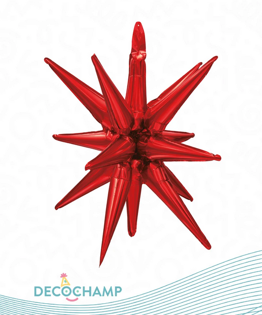 Air-Filled, Non-Floating, RED Magic Star Balloons