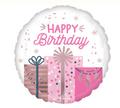 Happy Birthday Pastel Gift Boxes 18" Foil Balloon
