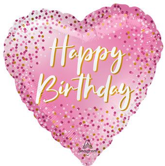 Happy Birthday Pink Dots 18" Foil Balloon