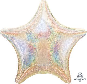 Holographic Dazzler Silver Star 19" Foil Balloon