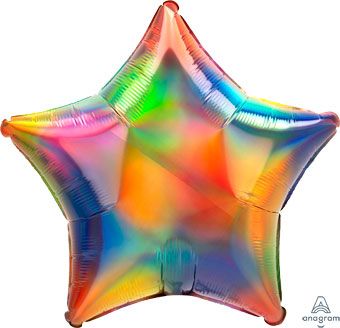 Holographic Rainbow Iridescent Star 19" Foil Balloon