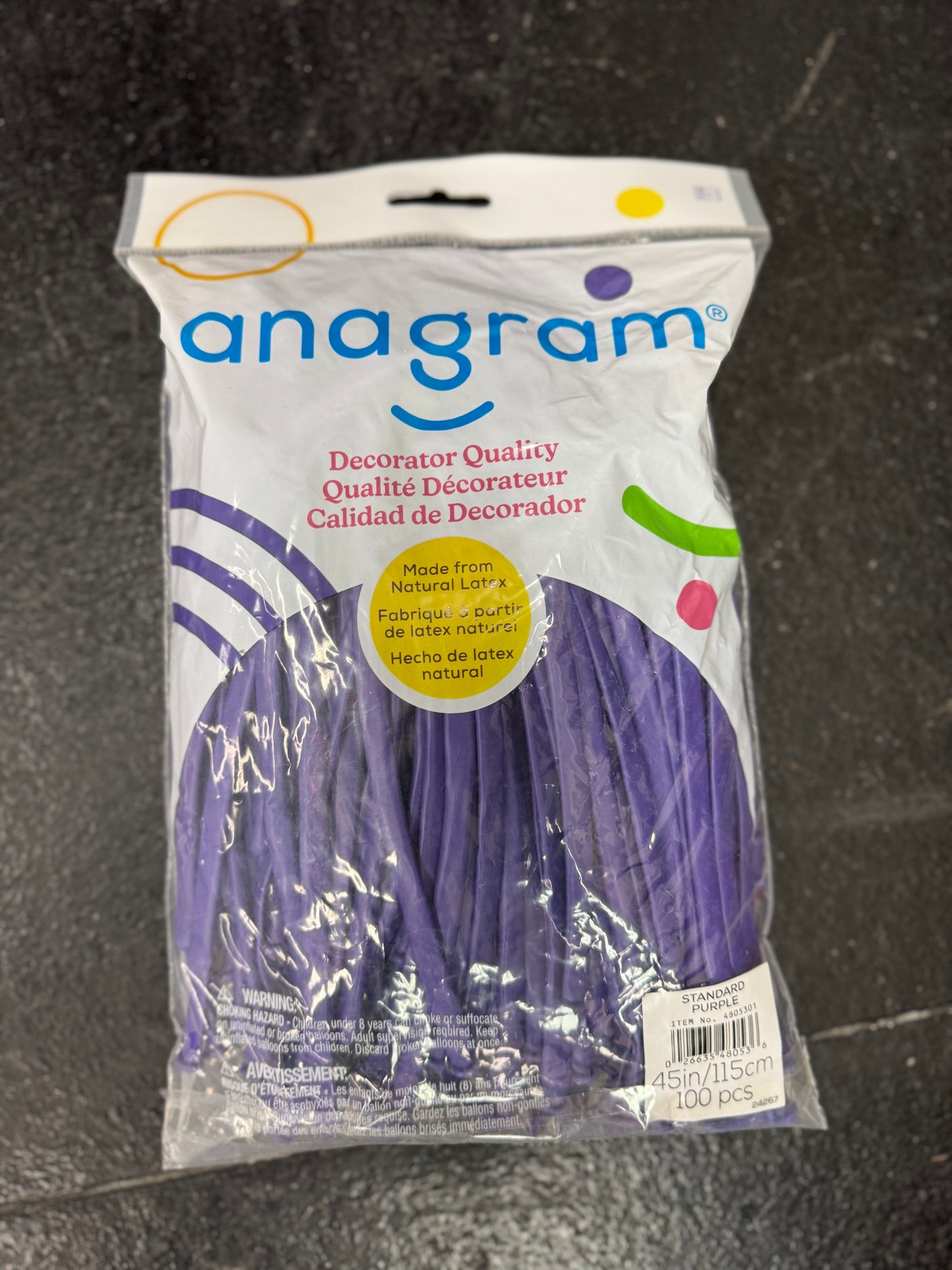 Purple Solid 260 Twisting Latex Bag