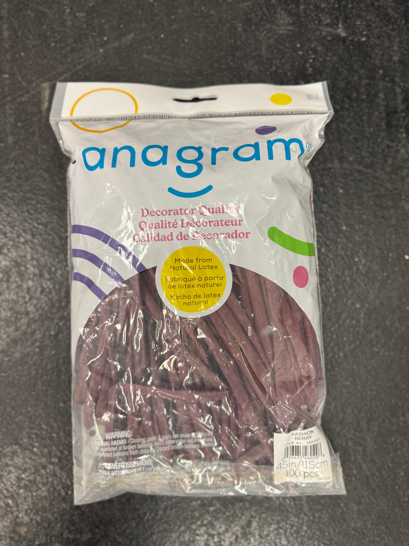 Berry Burgundy Solid 260 Twisting Latex Bag