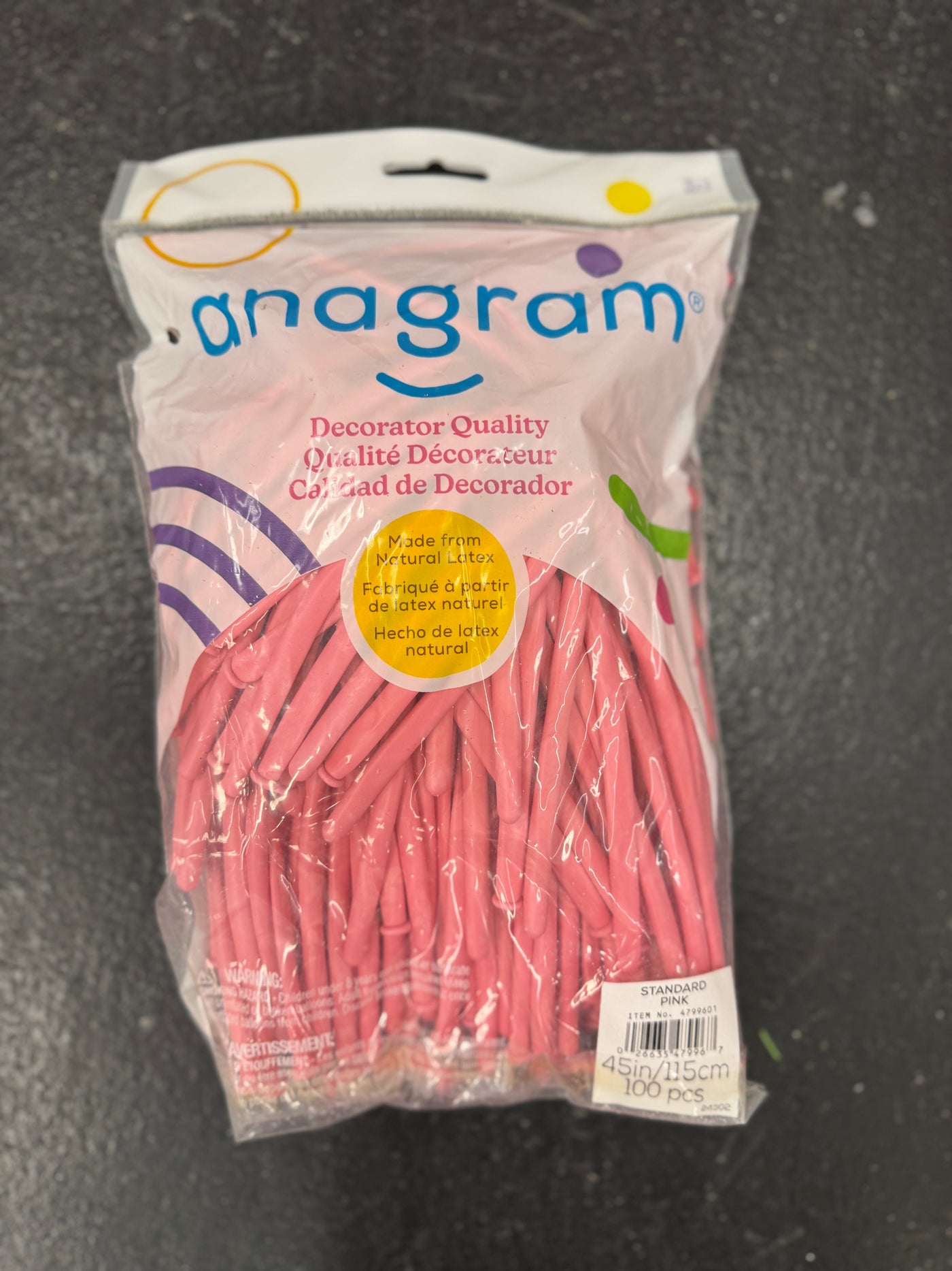 Pastel Pink Solid 260 Twisting Latex Bag