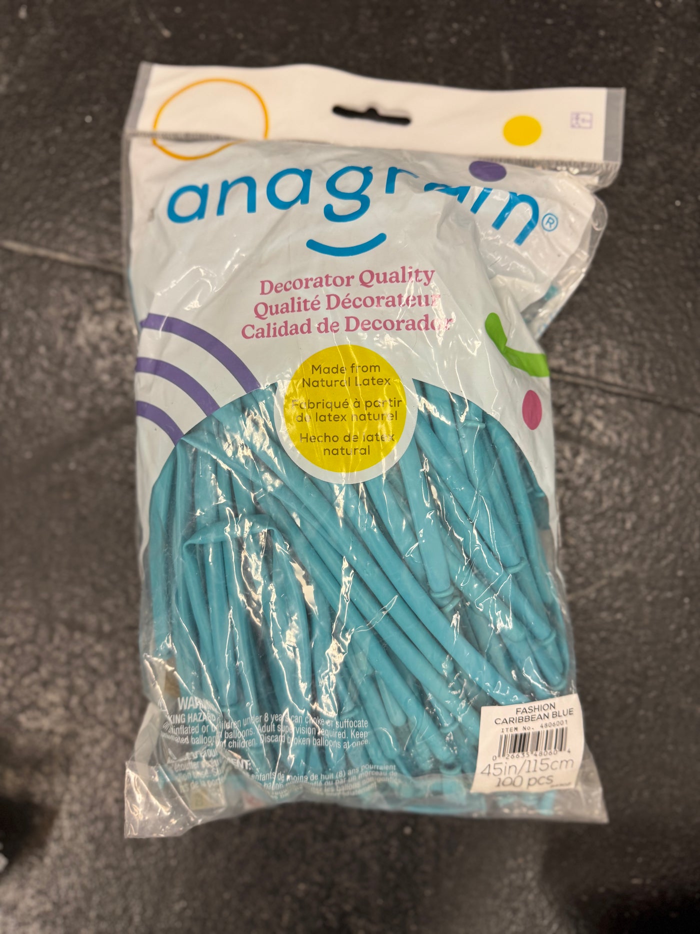 Caribbean Blue Solid 260 Twisting Latex Bag