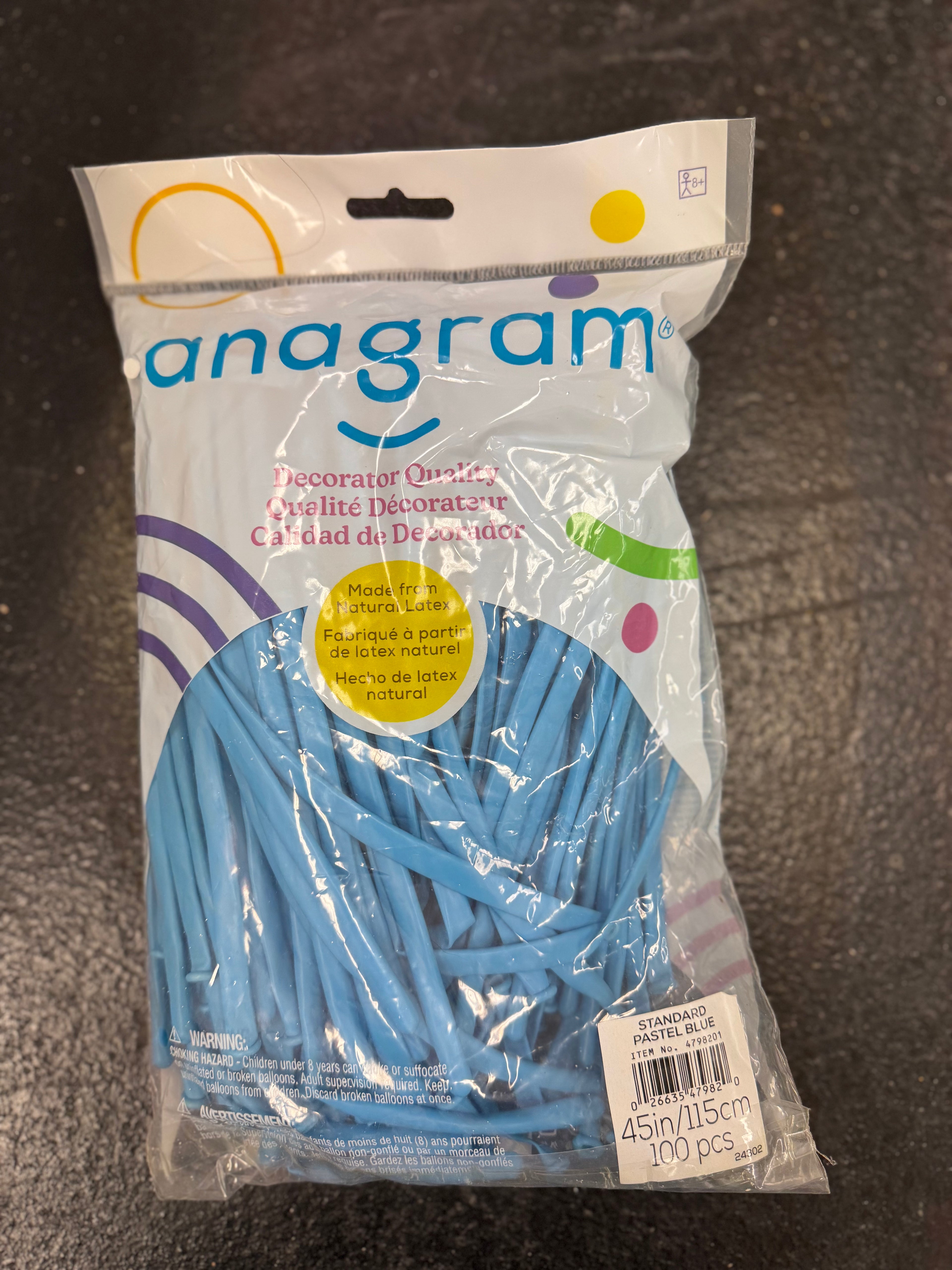 Pastel Blue Solid 260 Twisting Latex Bag