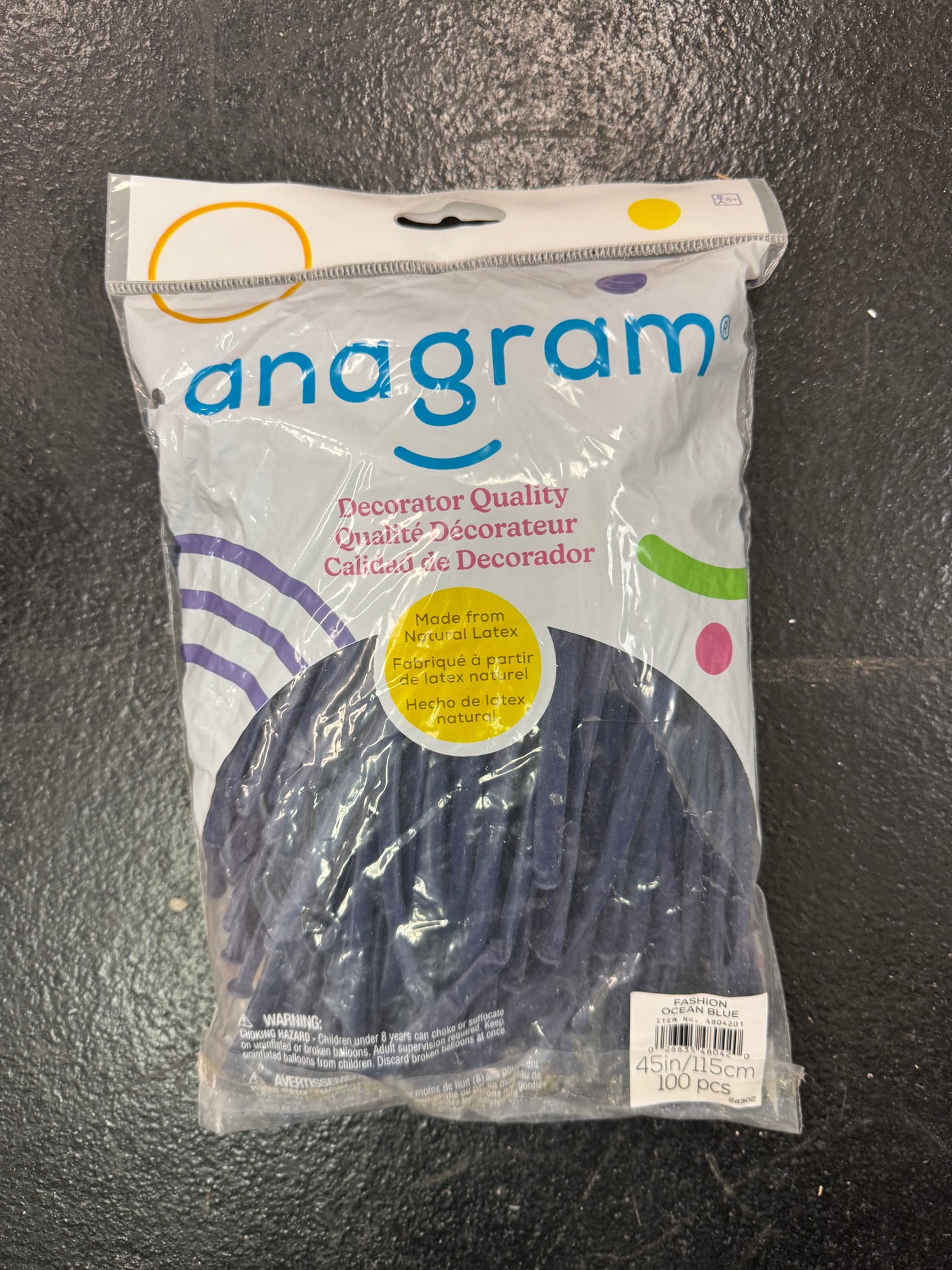 Ocean Blue Solid 260 Twisting Latex Bag