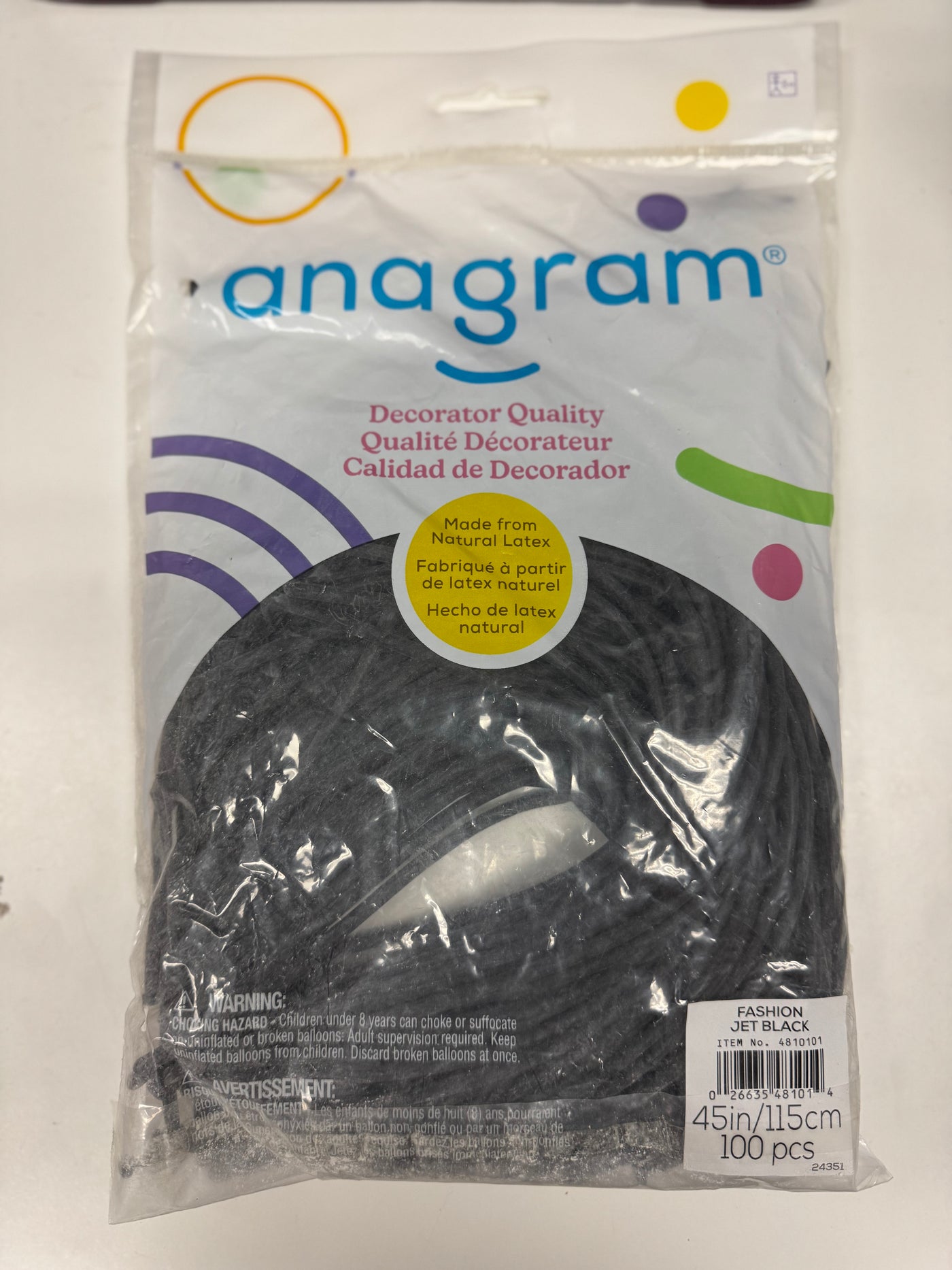 Fashion Jet Black Solid 160 Twisting Latex Bag