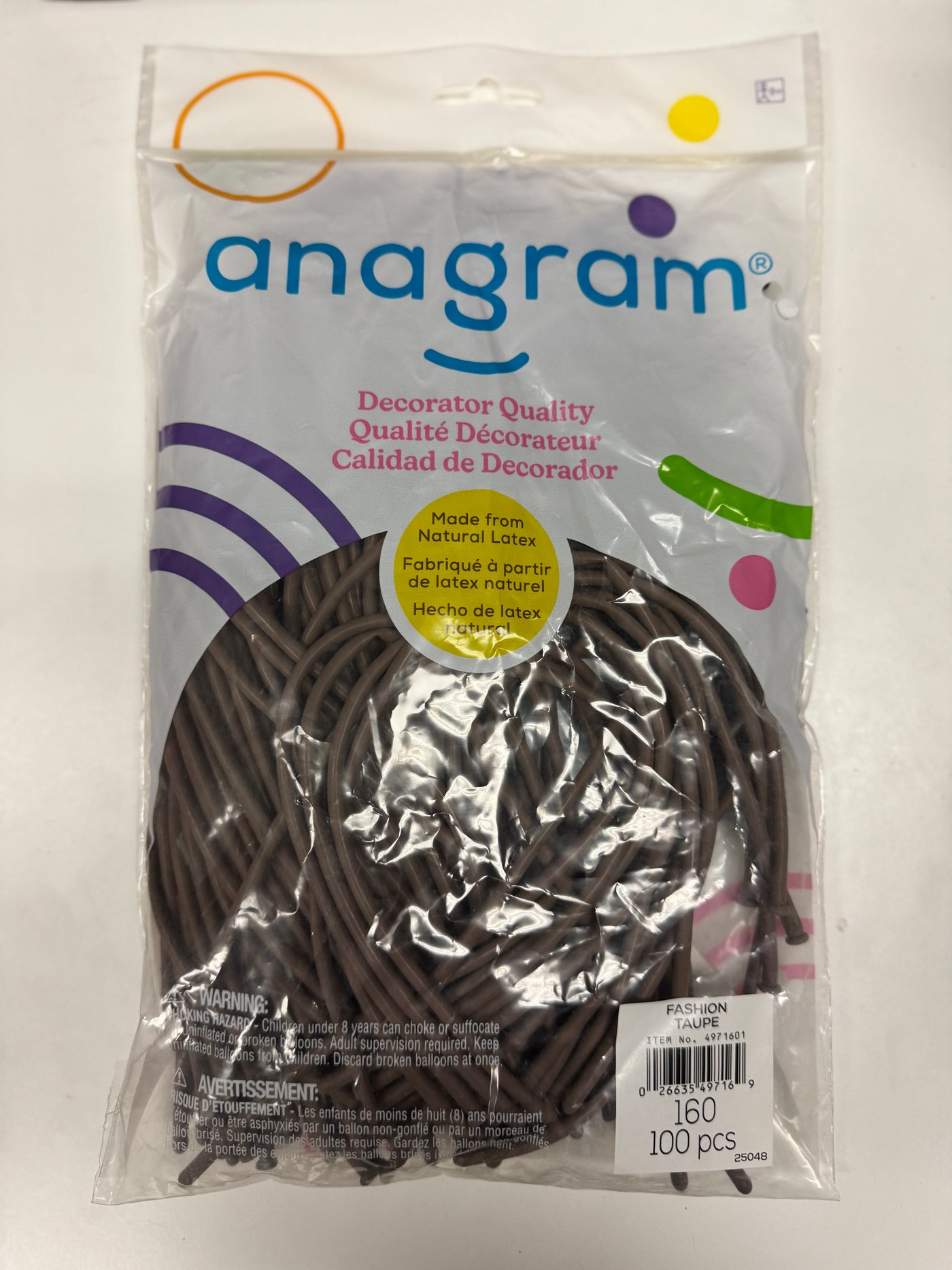 Taupe Solid 160 Twisting Latex Bag