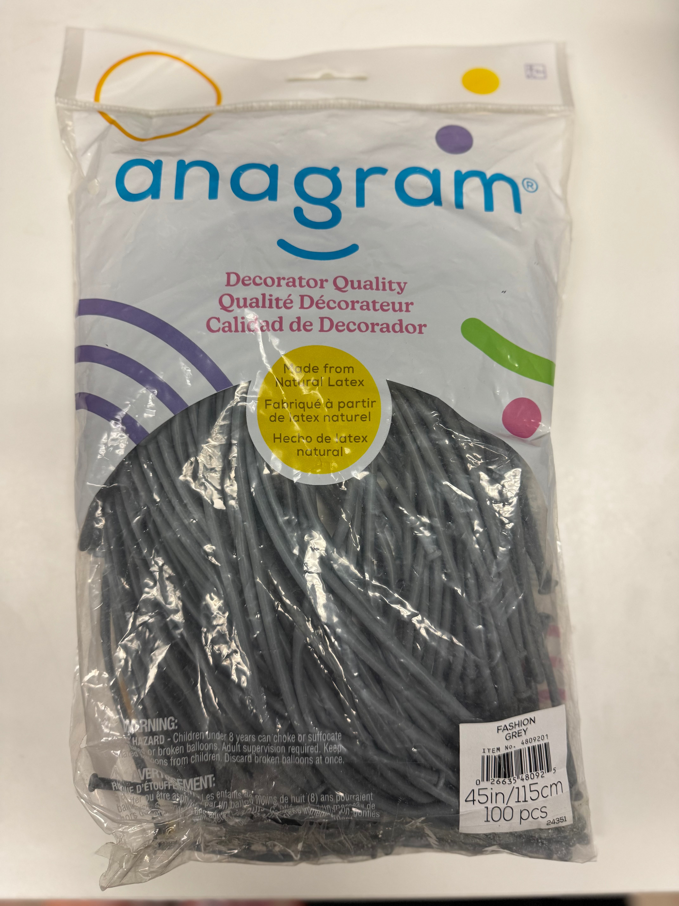 Fashion Grey Solid 160 Twisting Latex Bag