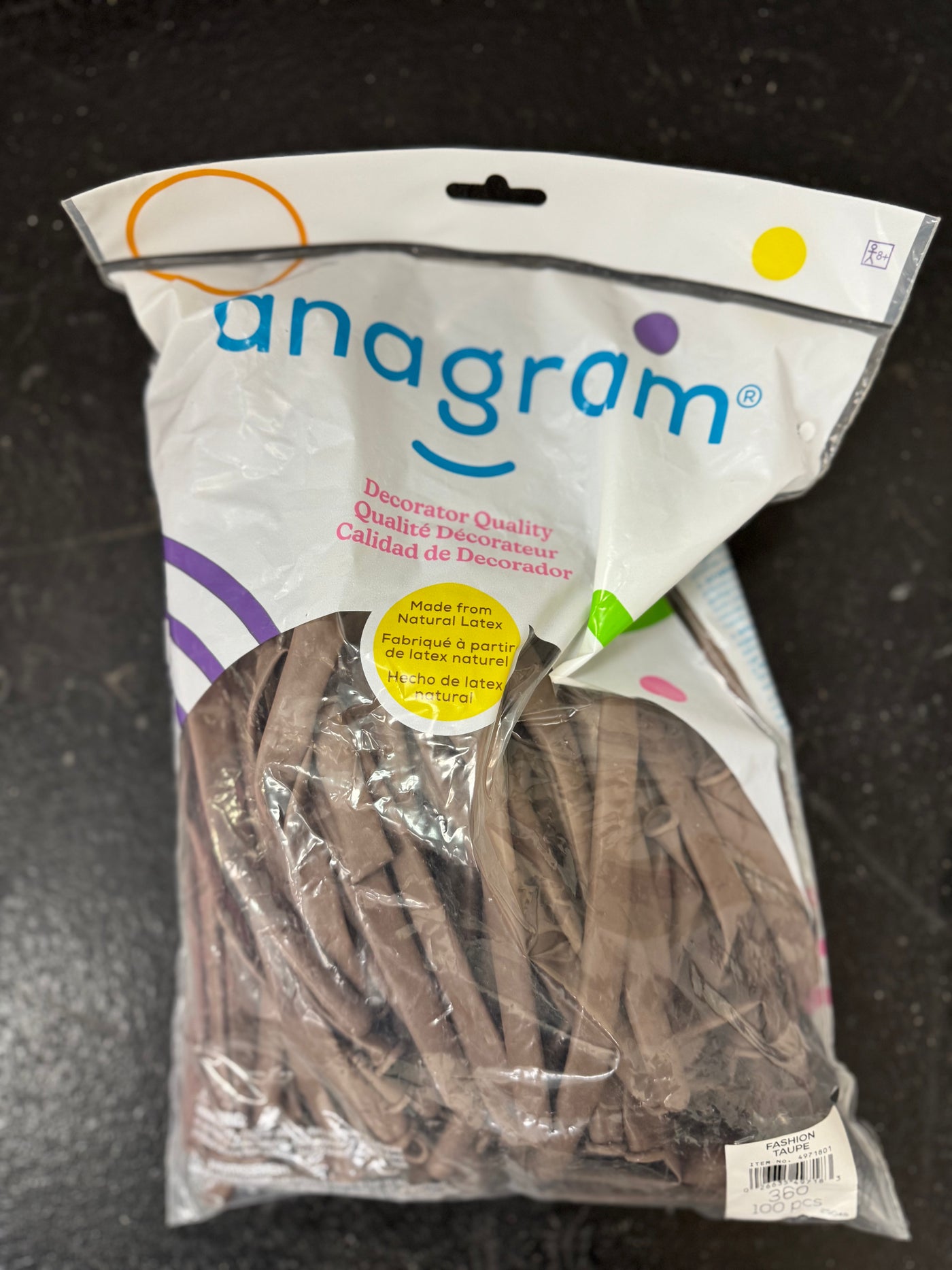 Taupe Solid 360 Twisting Latex Bag