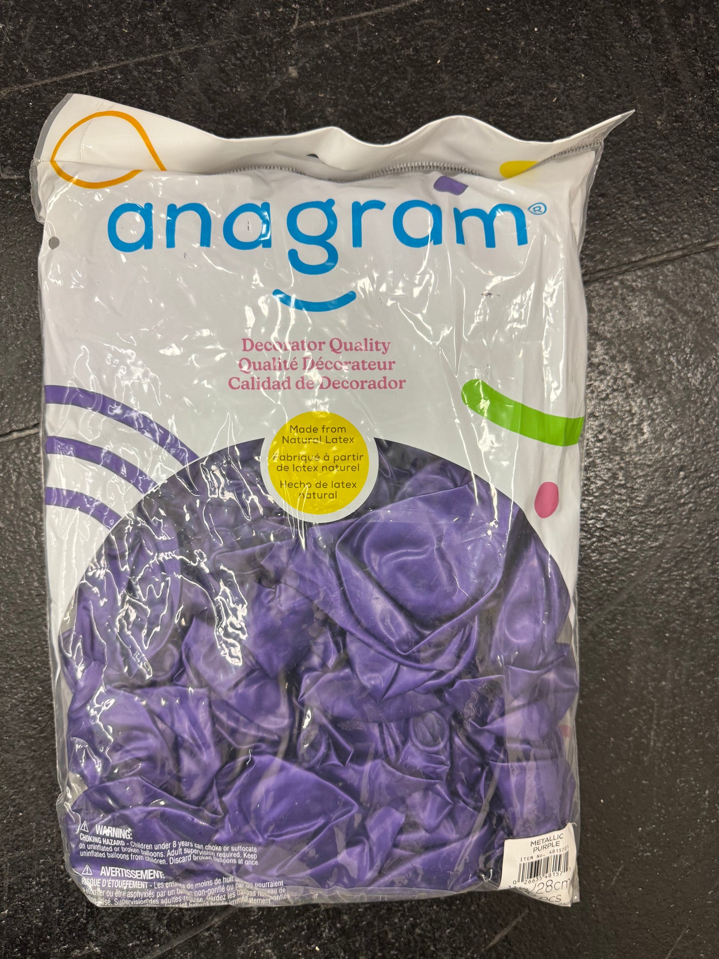 Metallic Purple Solid 11" Latex Bag