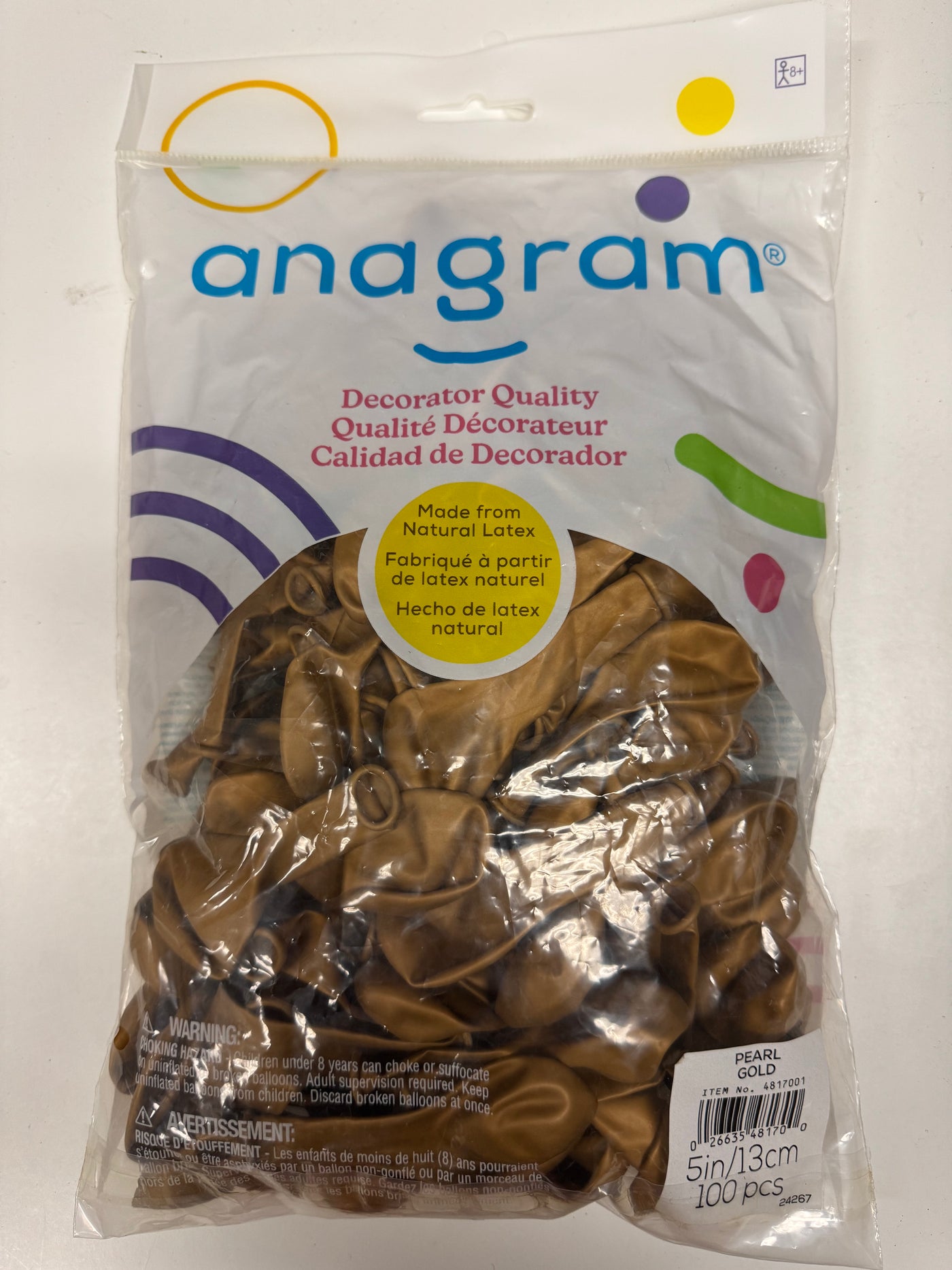 Pearl Gold Solid 5" Latex Bag