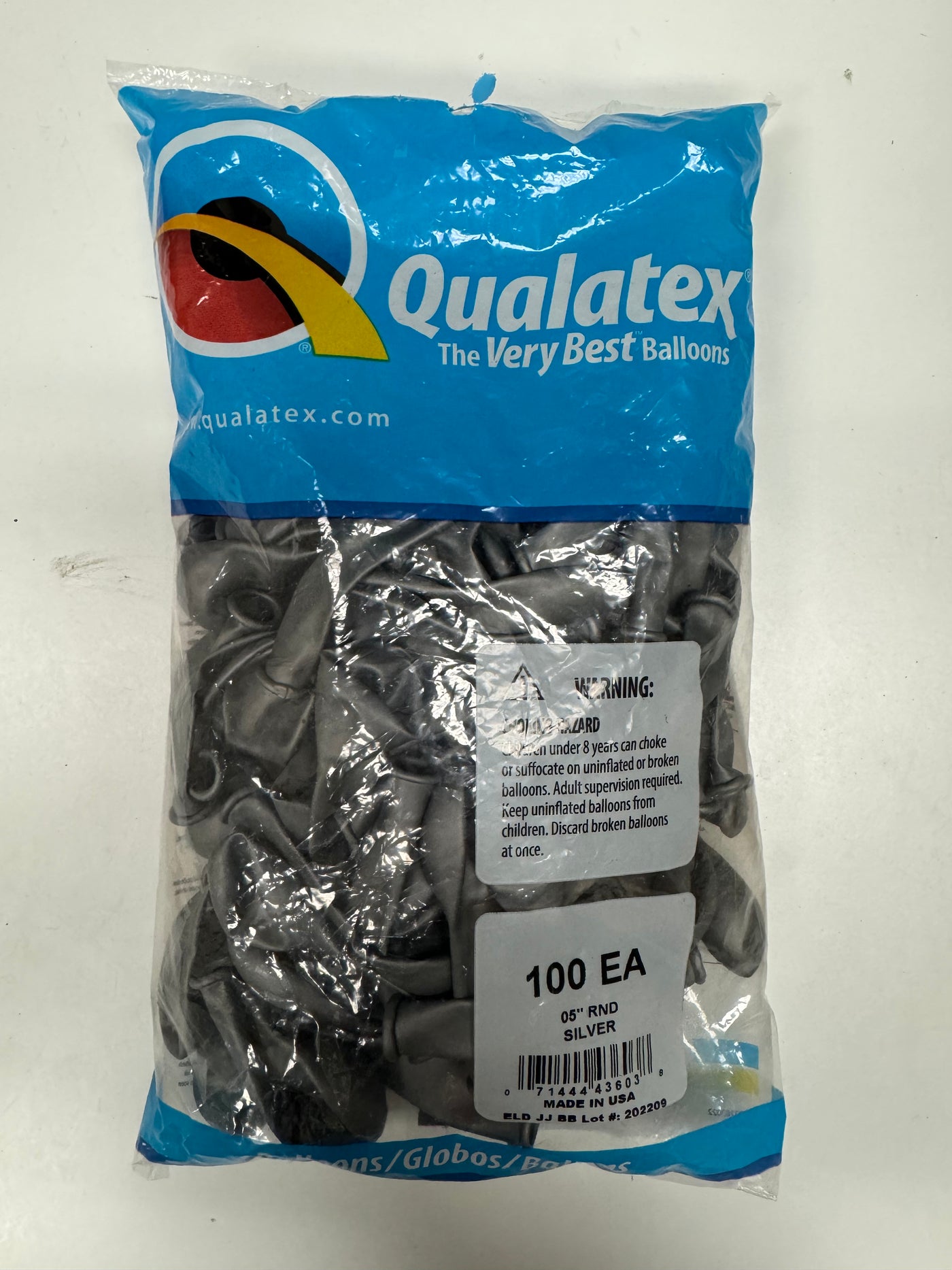 Silver Solid 5" Latex Bag (Old Quality)