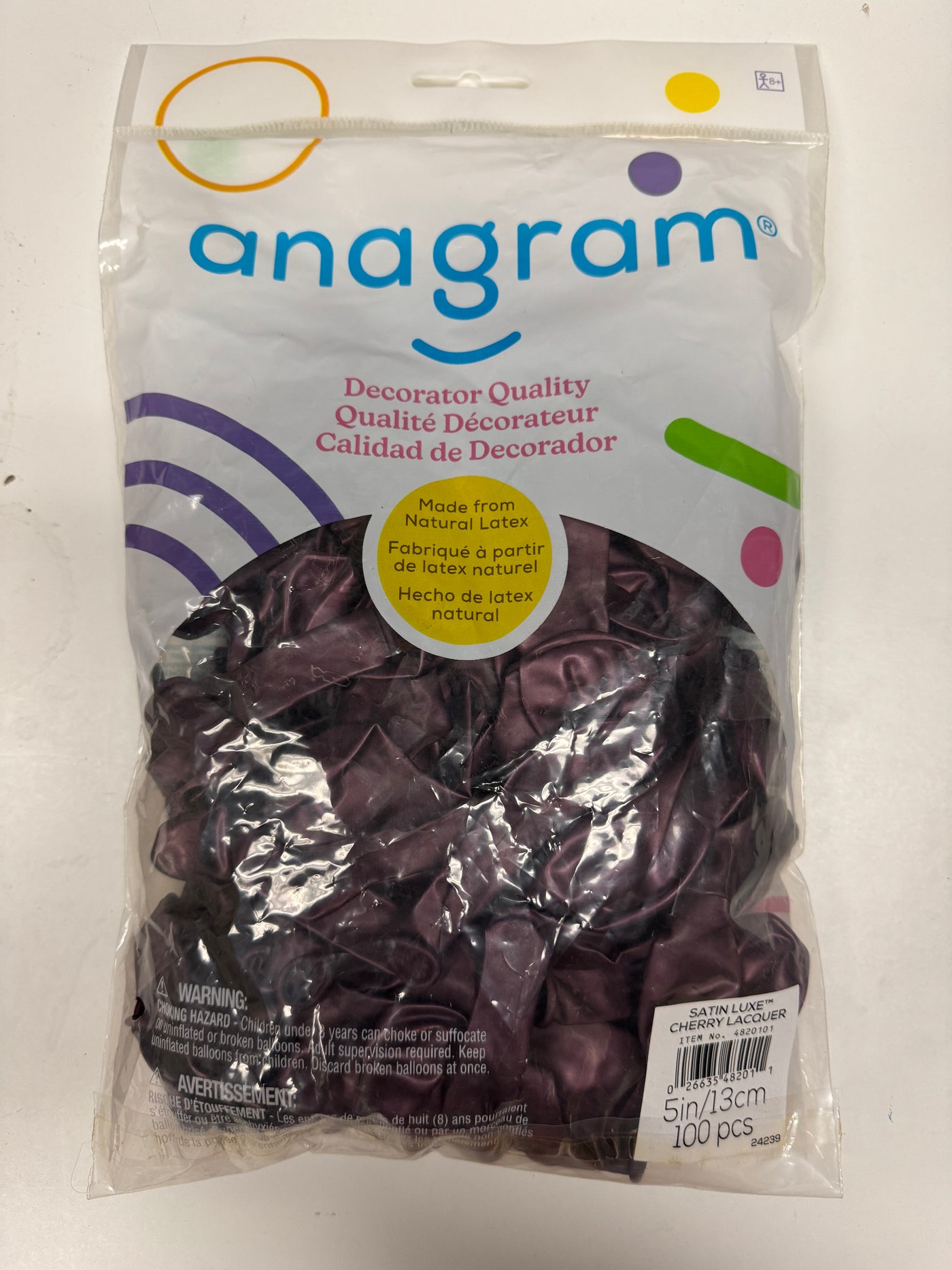 Satin Luxe Cherry Lacquer Burgundy Solid 5" Latex Bag