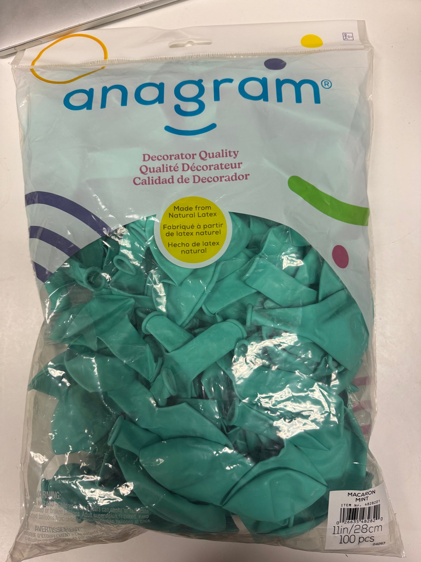 Macaron Mint Green Solid 11" Latex Bag