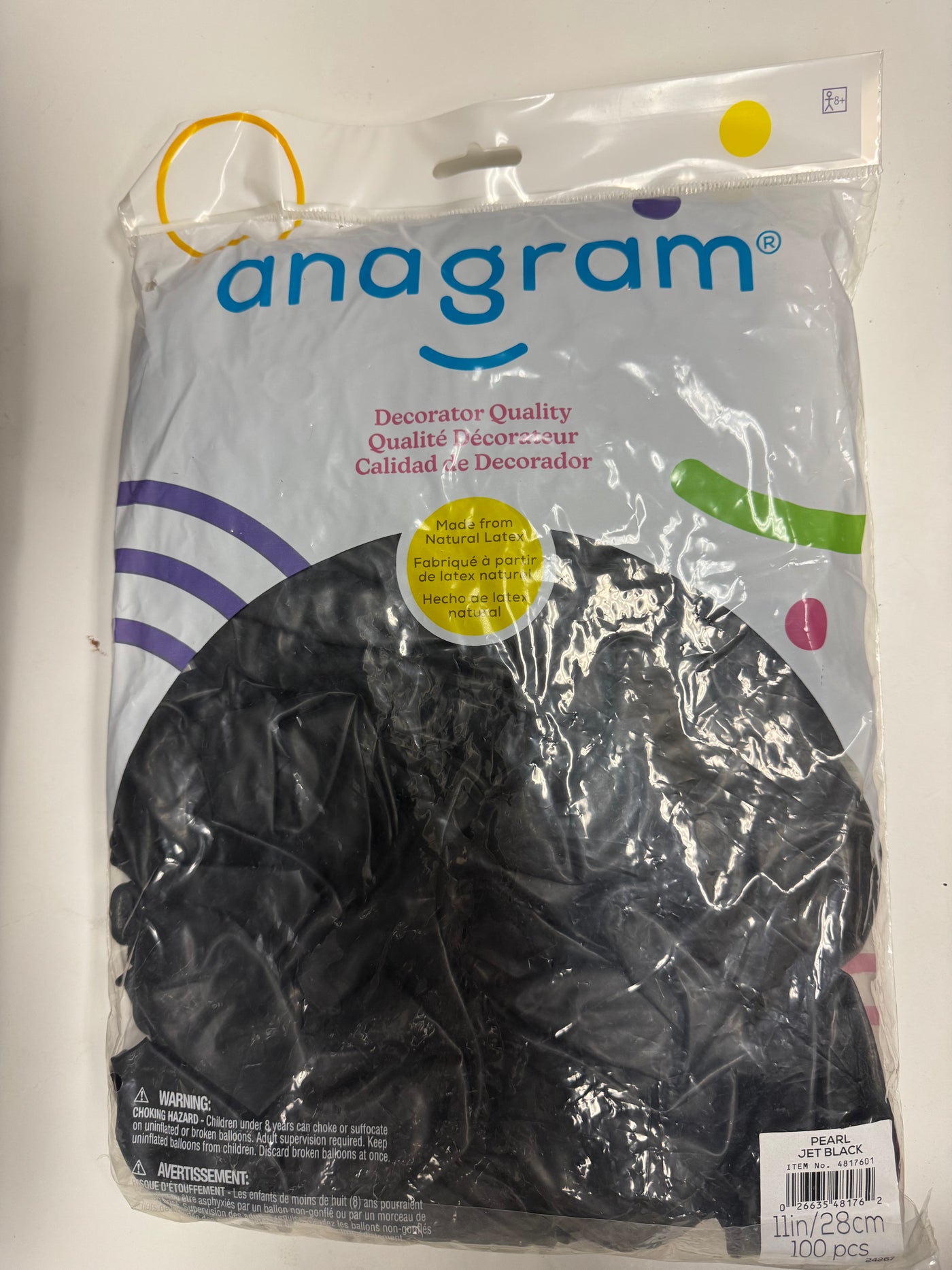 Pearl Jet Black Solid 11" Latex Bag