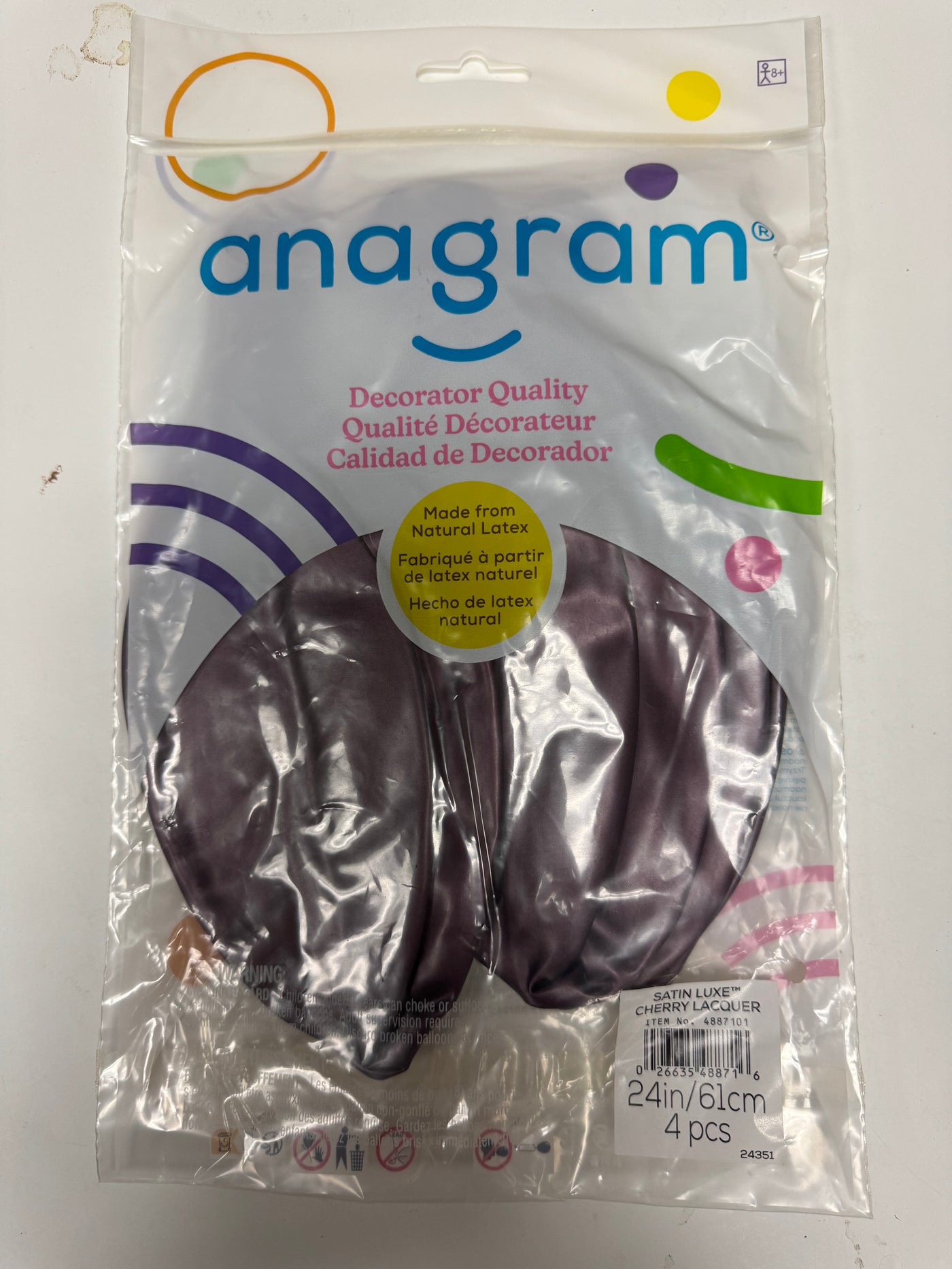 Satin Luxe Cherry Lacquer Burgundy Solid 24" Latex Bag