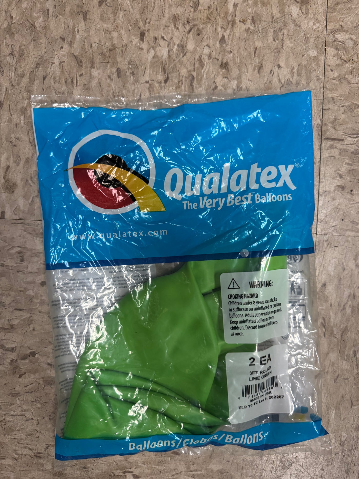 Lime Green Solid 36" Latex Bag (Old Quality)