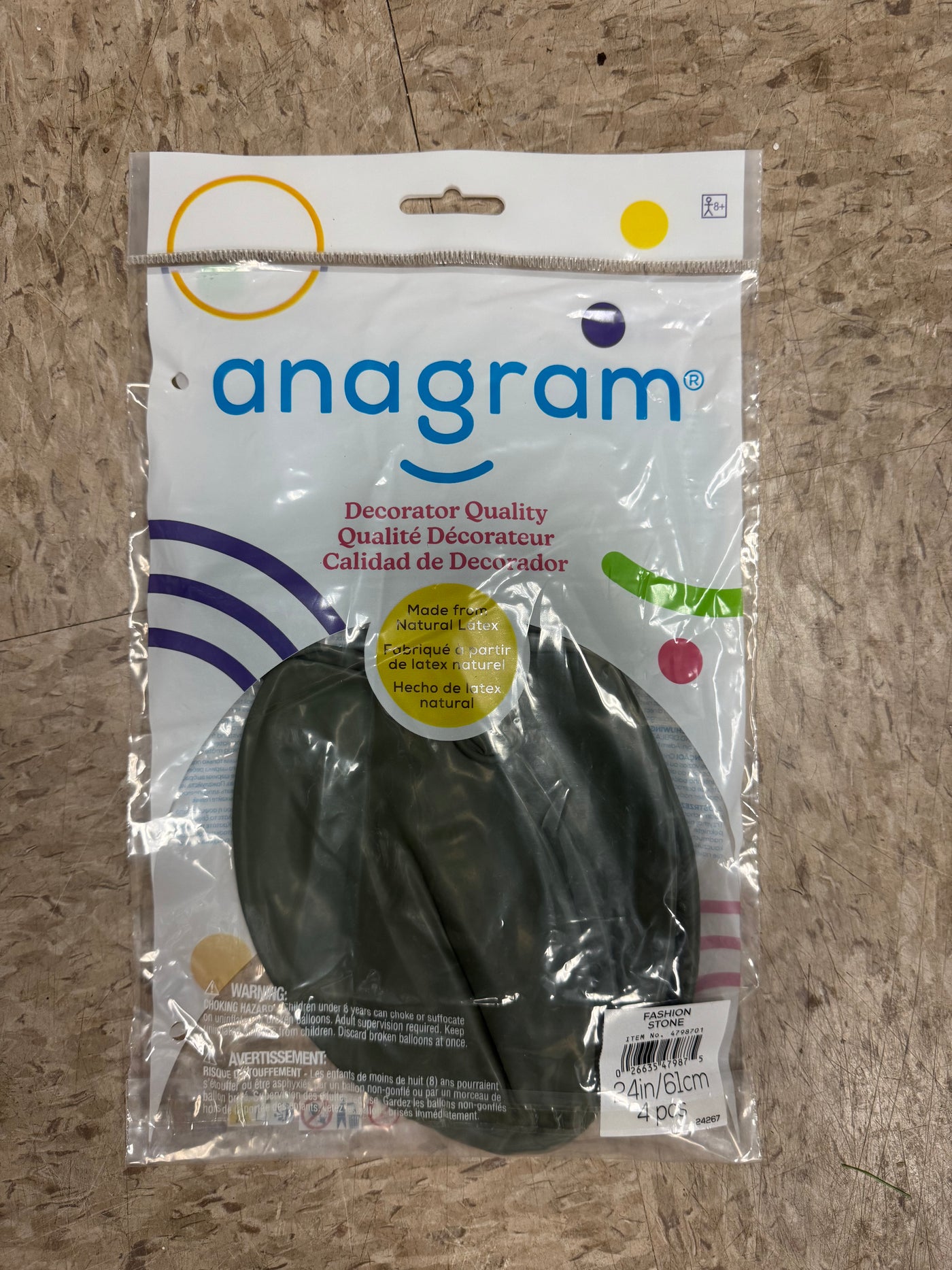 Fashion Stone Gray-Green Solid 24" Latex Bag