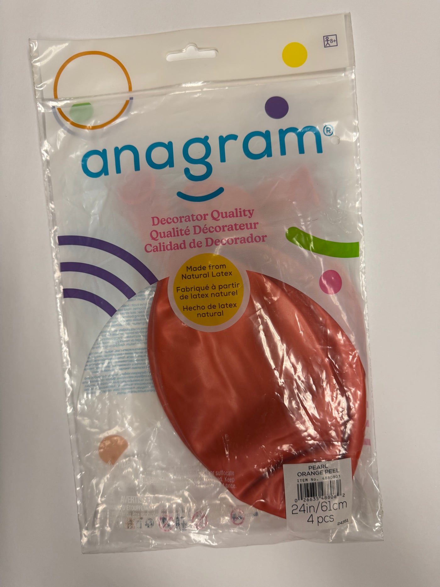 Metallic Orange Peel Solid 24" Latex Bag