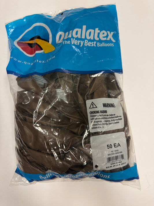 Mocha Brown Solid 16" Latex Bag (Old Quality)