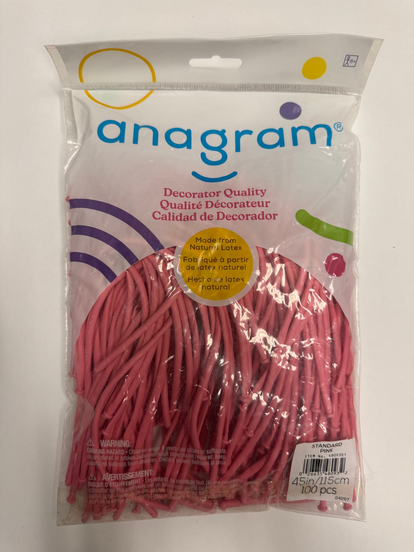 Standard Pink Solid 160 Twisting Latex Bag