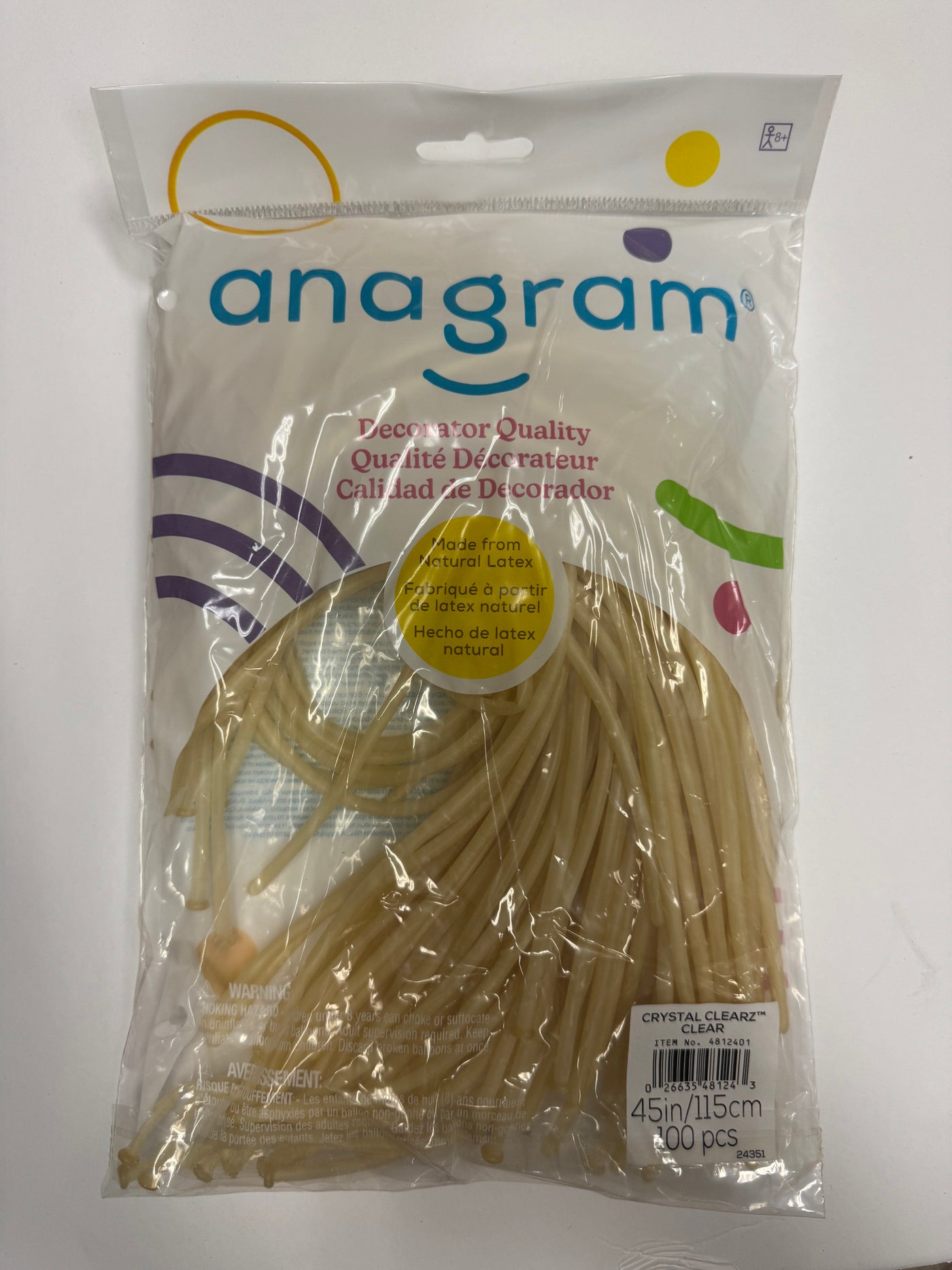 Crystal Clearz Clear Solid 160 Twisting Latex Bag