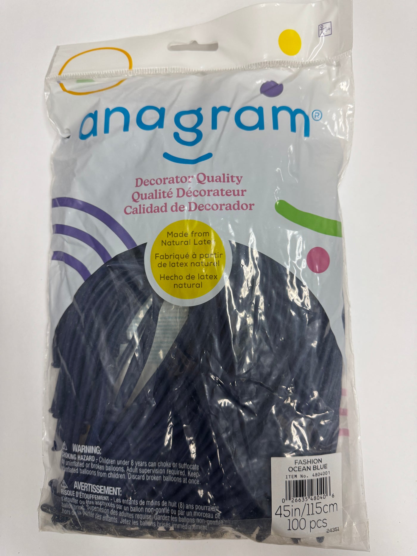 Standard Ocean Blue Solid 160 Twisting Latex Bag