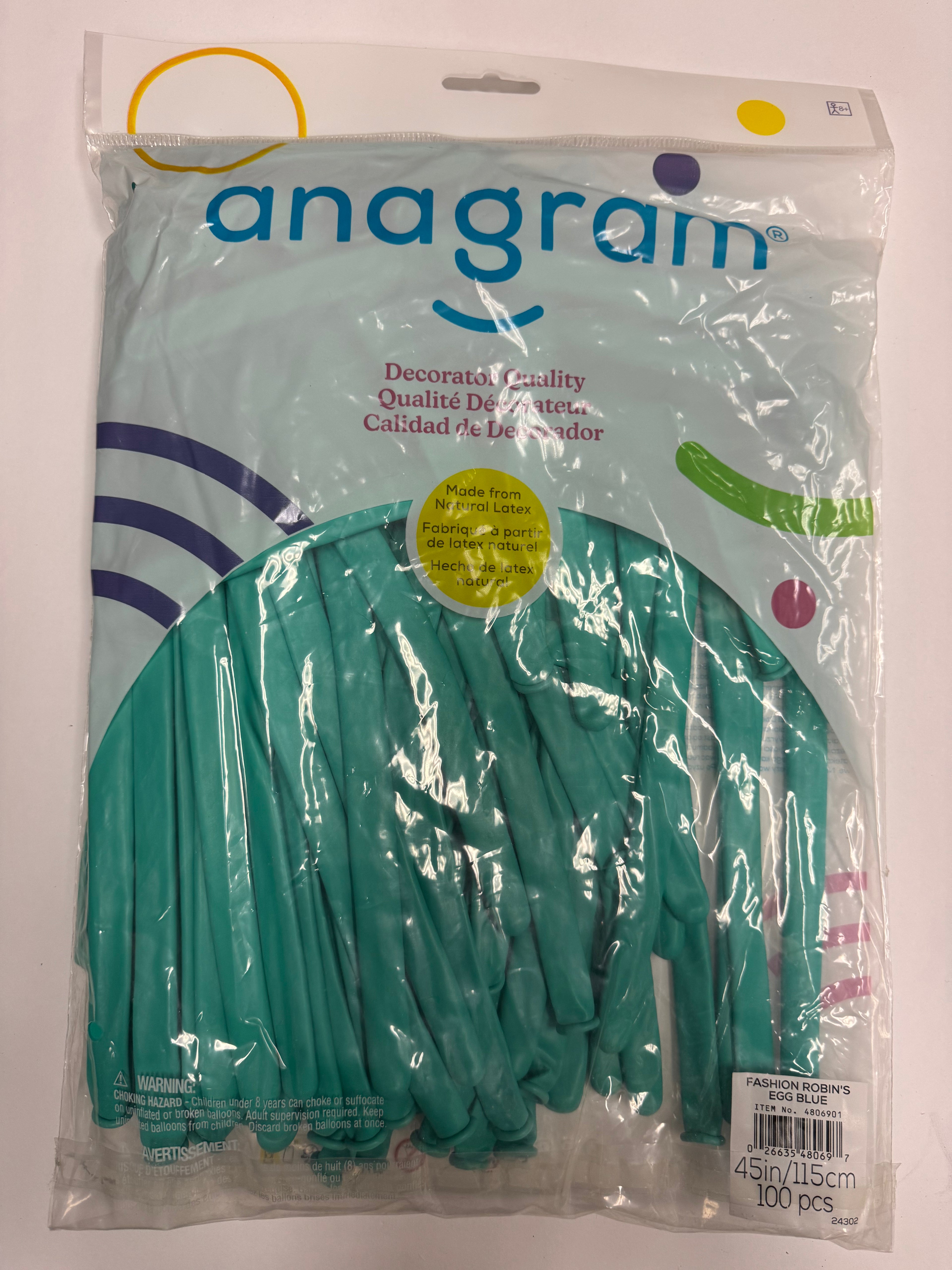 Fashion Robin's Egg Blue Solid 360 Twisting Latex Bag