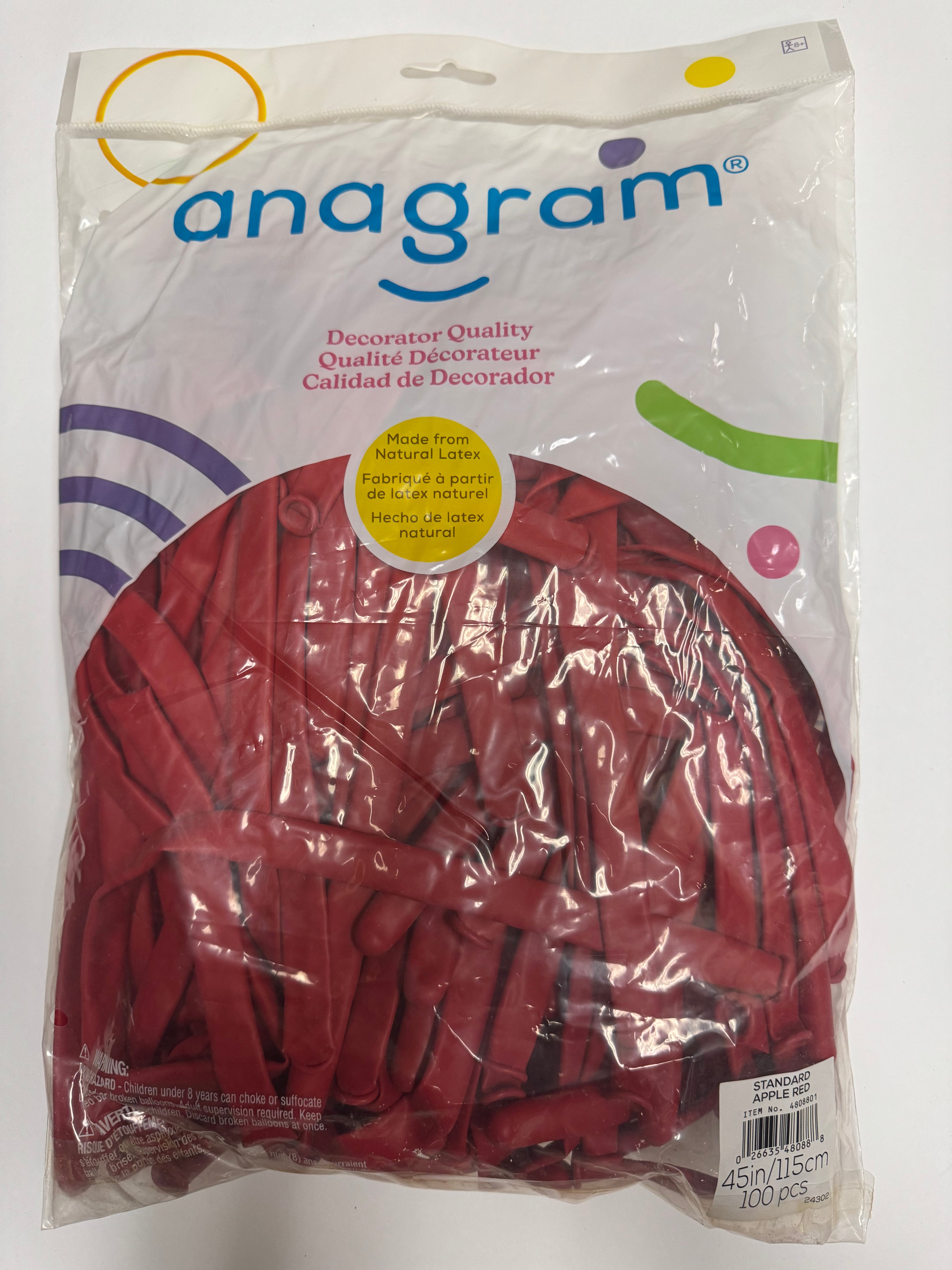 Standard Apple Red Solid 360 Twisting Latex Bag