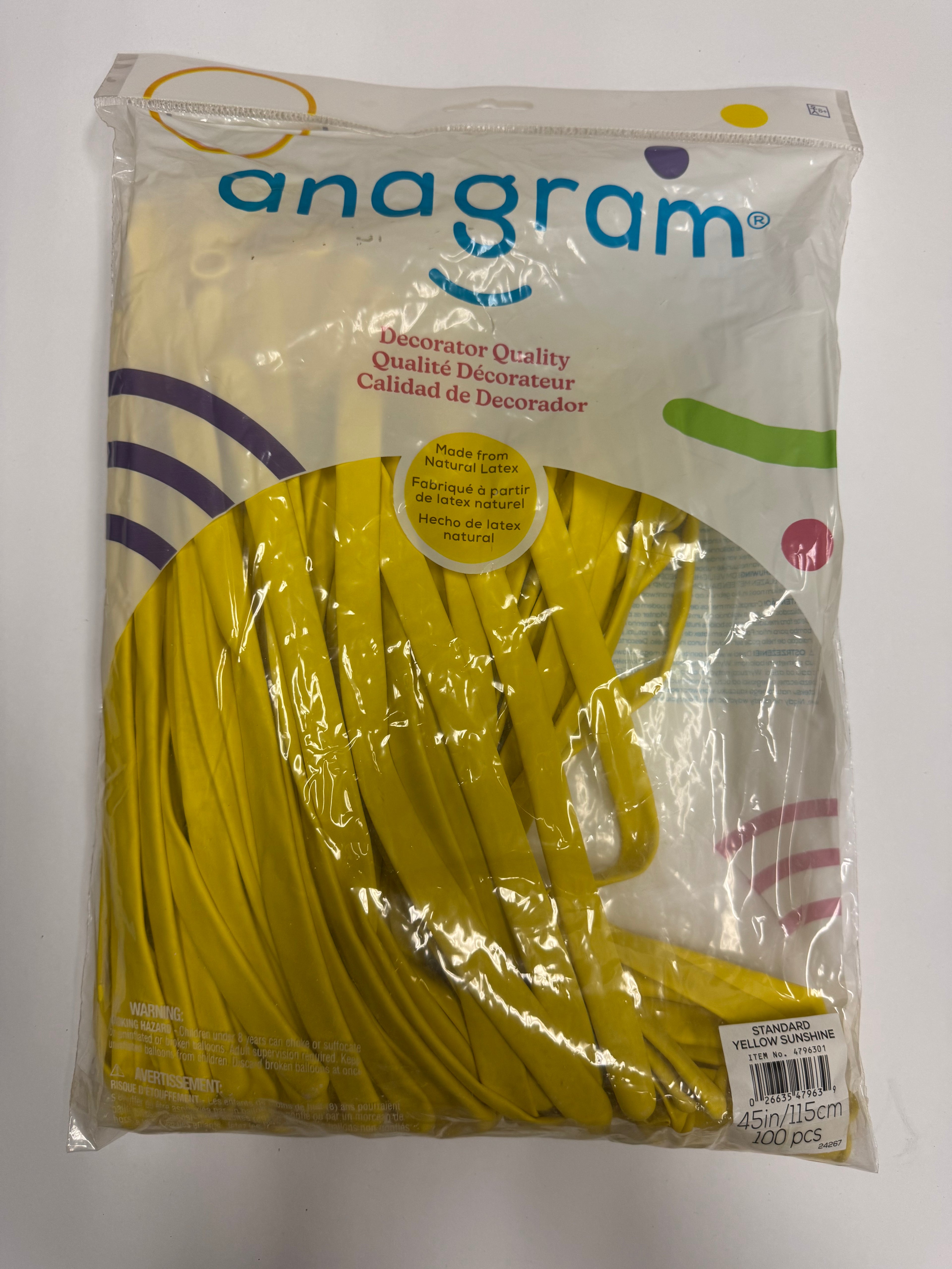 Standard Sunshine Yellow Solid 360 Twisting Latex Bag