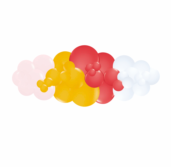 Pink, Mustard, Red, and White Garland