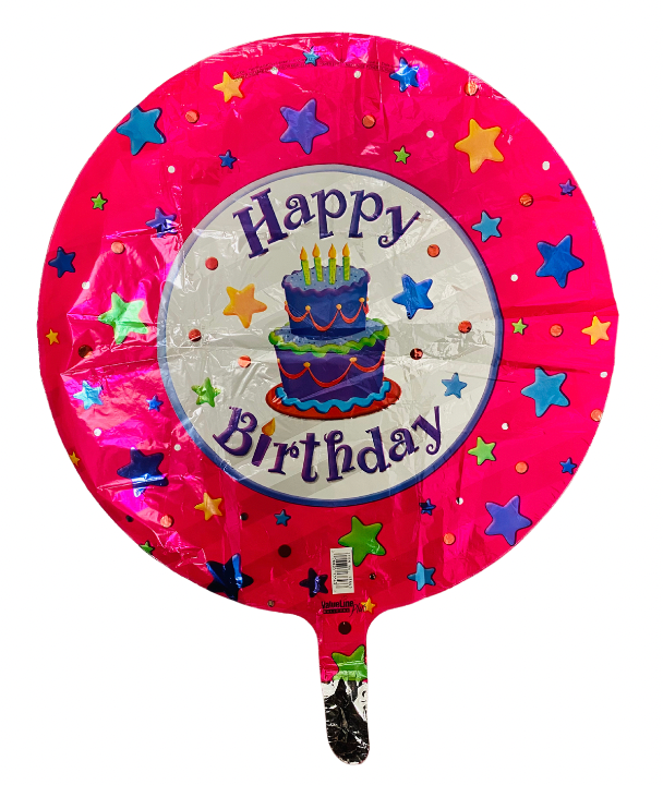 Happy Birthday Pink Cake 18" Balloon (O)