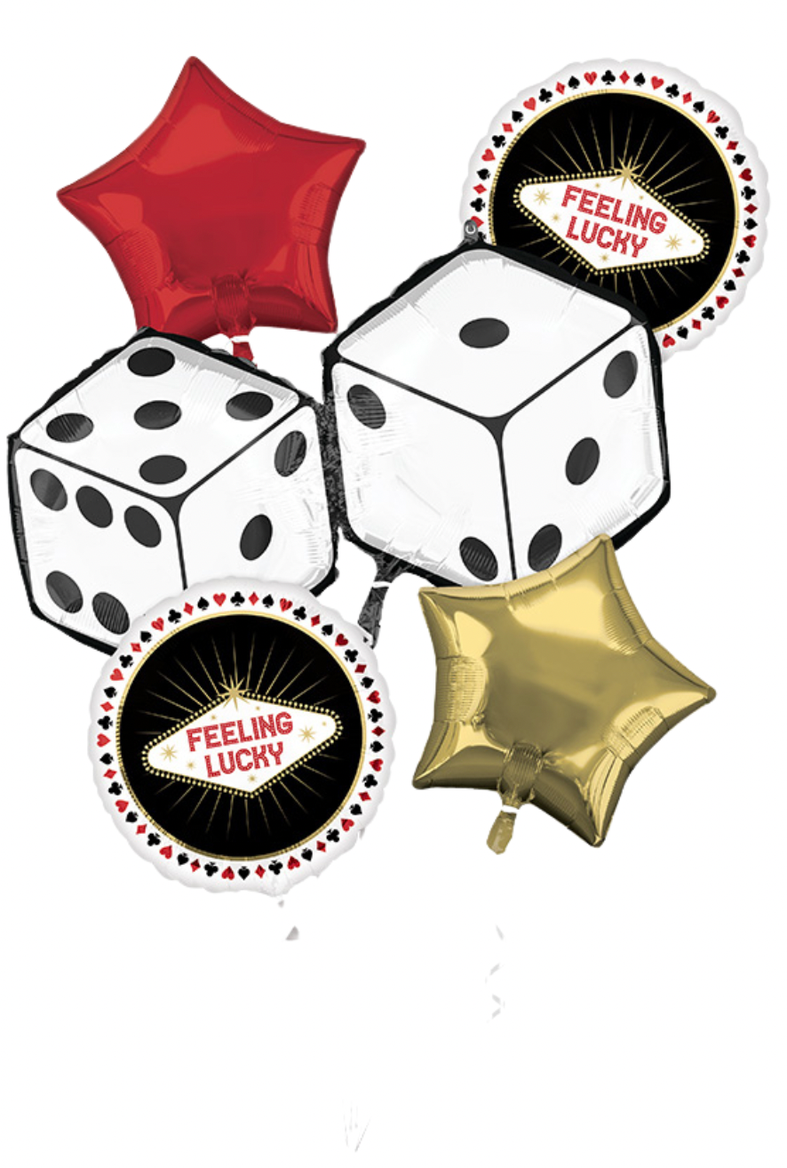 Feeling Lucky Casino Dice 5 Pack Balloon Kit