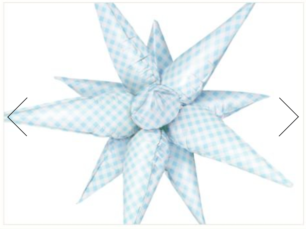 Blue Gingham Starburst 40" Non-Floating Foil Balloon