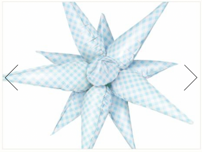 Blue Gingham Starburst 40" Non-Floating Foil Balloon