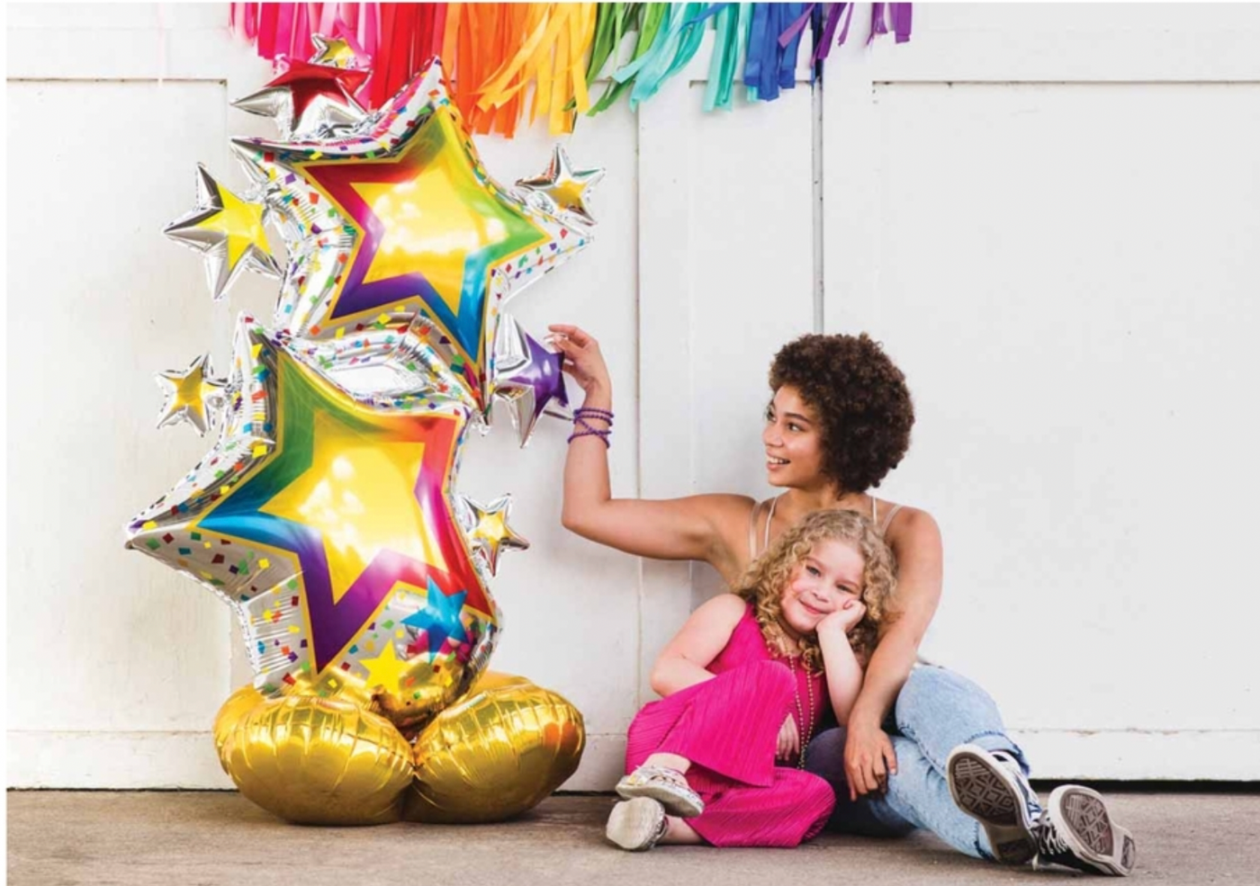 Airloonz Colorful Starlet Cluster 49" Foil Balloon (Decor Options Available)