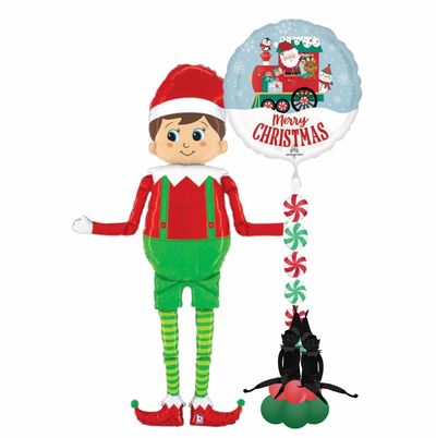 Giant Elf & Mini Naughty Elf Airwalker Christmas Gift Balloon