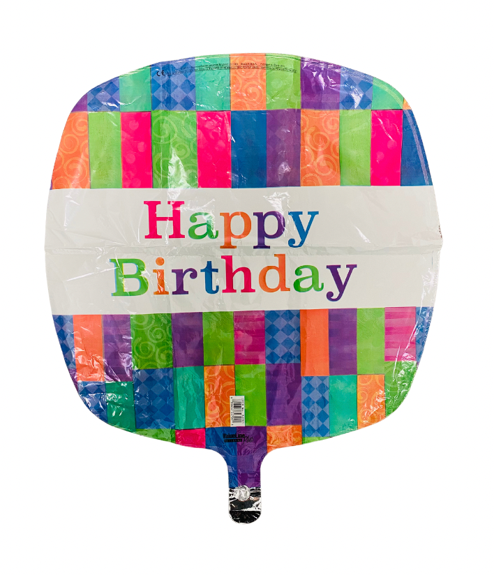 Happy Birthday Quilted Pattern Square 18" Balloon