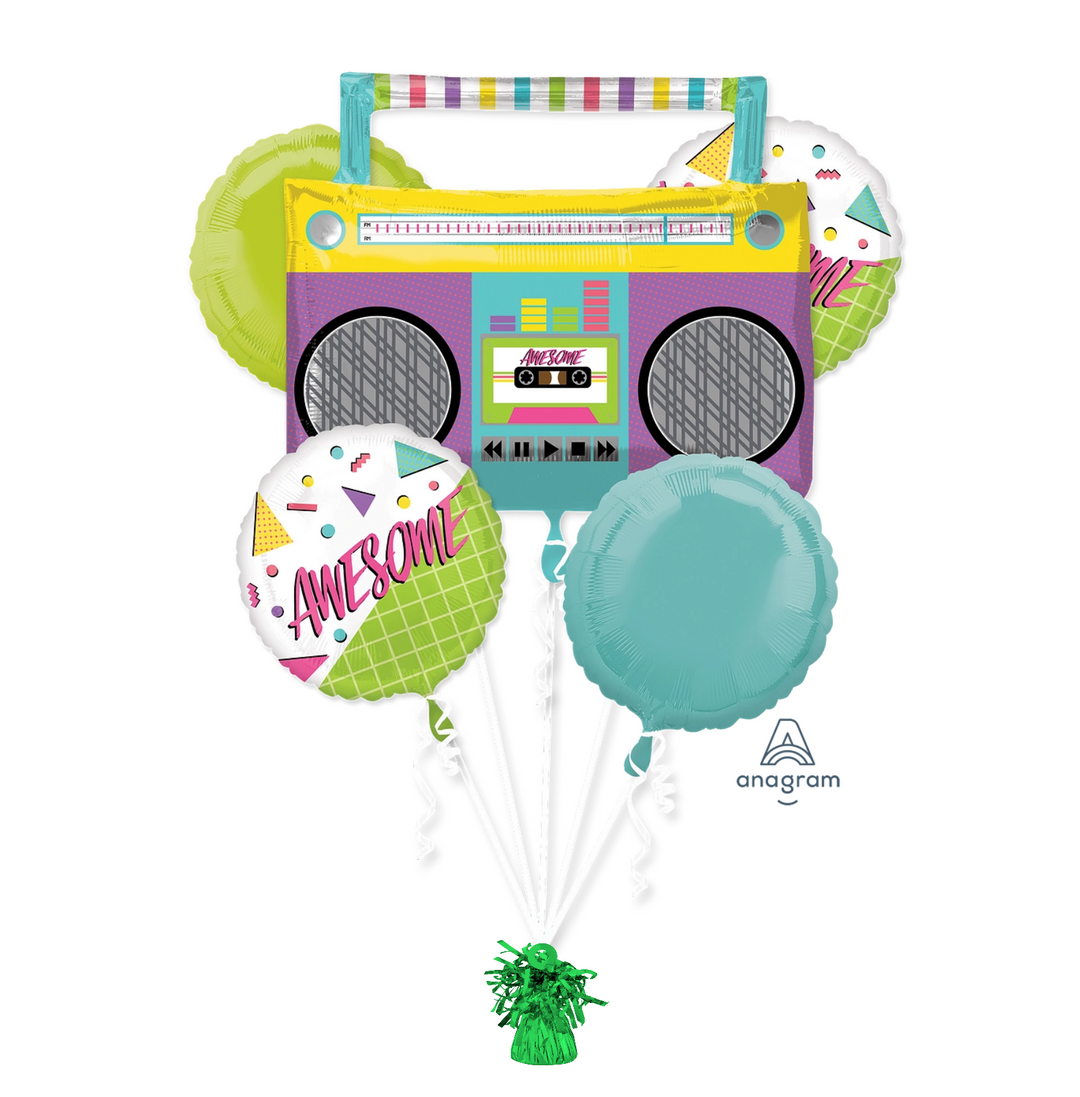 Awesome Party Boombox 5 Piece Foil Bouquet