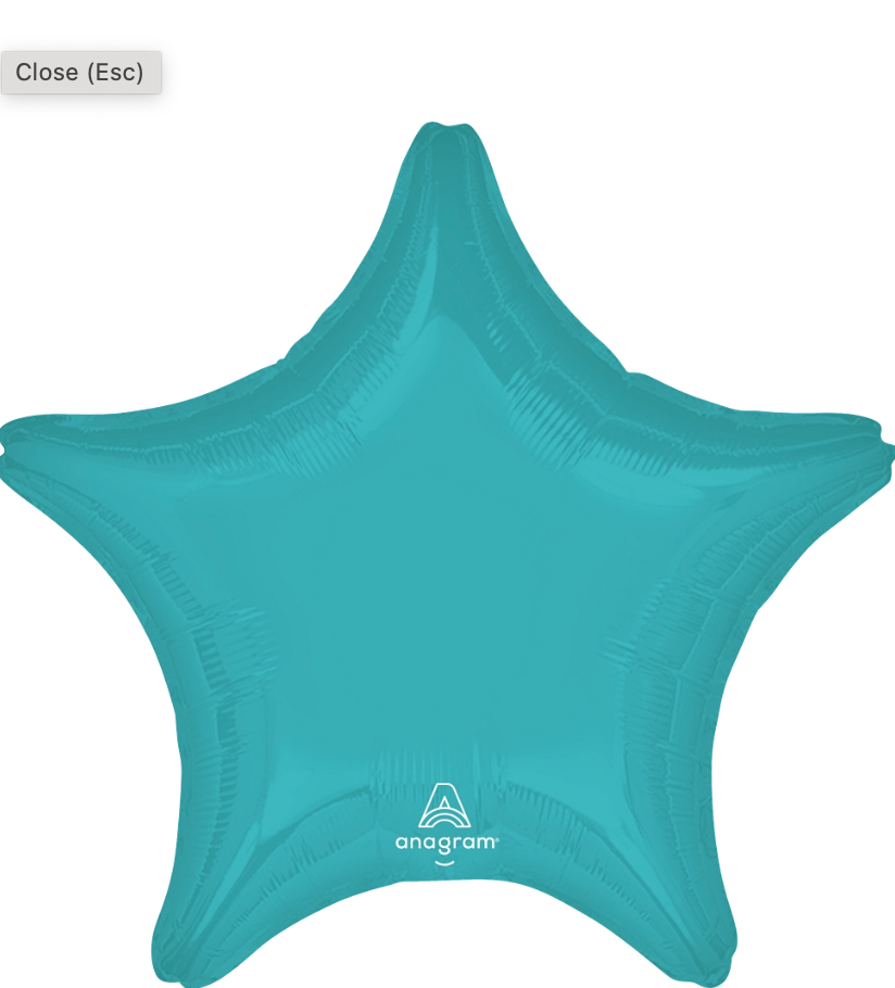 Caribbean blue 18 inch star foil balloon Anagram – vibrant electric blue star helium balloon