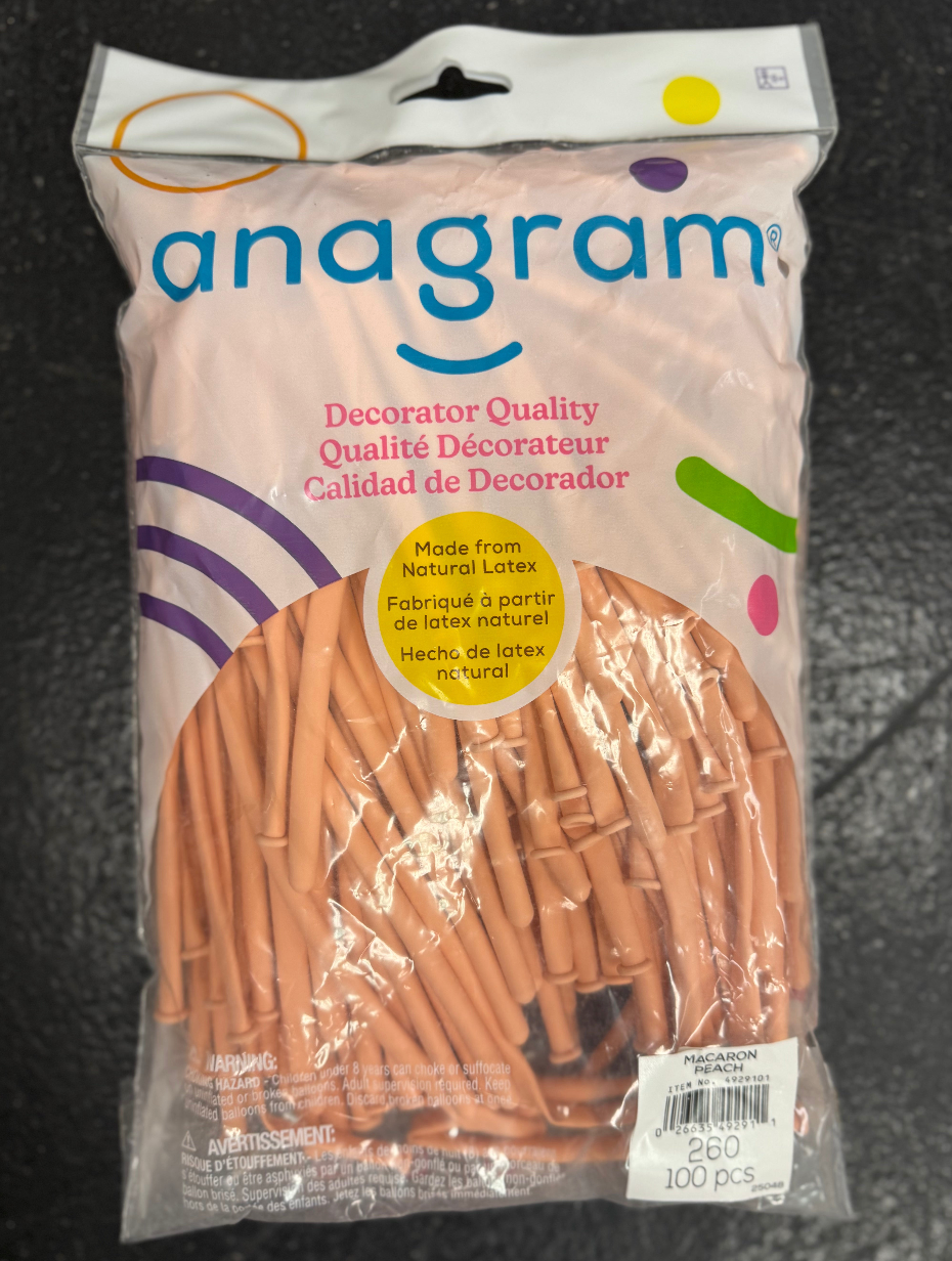 Macaron Peach Solid 260 Twisting Latex Bag